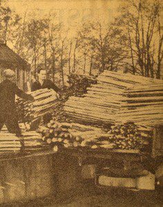 Tom Shepherd & Cecil Challen at Morley's chestnut fencing fencing mill